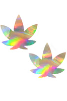 Care Bare Holographic Weed Leaf Pasties