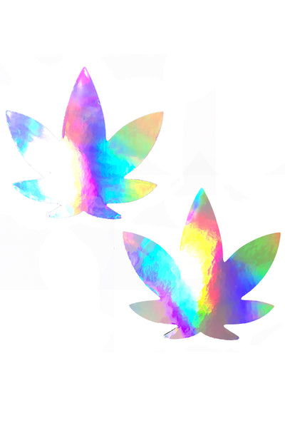 Care Bare Stare Holographic Dope AF Weed Leaf Pasties