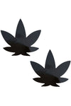 Dom Squad Wet Vinyl Black Weed Leaf Pasties