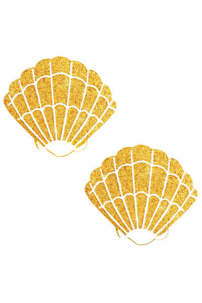 Gold Fairy Dust Glitter Mermaid Shell Pasties