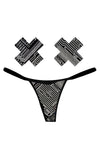 GEO Madness Reflective G-String Naughty Knix Pasties & Panties Set