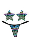 L. FRANKenstein Reflective G-String Naughty Knix Pasties & Panties Set