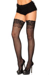 Bow Backseam Fishnet Thigh Highs