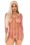 Zig Zag Fishnet Mini Dress