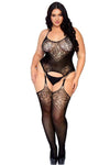 Jacquard Lace Suspender Bodystocking