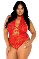 Floral Lace Crotchless Teddy