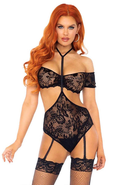 2 PC Lace Bandeau and Teddy Set
