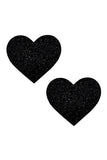 Black Malice Glitter Heart Pasties