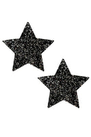 Black Sparkle Glitter Star Pasties