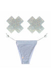 Shiney Hiney Iridescent Crystal High Waisted Lingerie Set