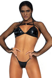 Three-Piece Vinyl Bikini Set