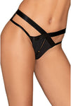 Microfiber open-crotch strappy panty