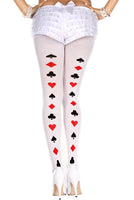 Poker cards backseam pattern pantyhose
