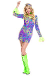 Two-Pieces Psychedelic Hippie Chick Costume Set