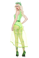 Four Pieces Green Leaf Queen Costume Set