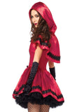 Gothic Red Riding Hood Plus Size Costume for Women – 2 PC Satin & Brocade Peasant Dress with Hooded Cape