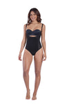 Thermal open bust thong bodysuit