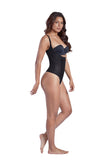 Thermal open bust thong bodysuit
