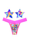 Neon AF Naughty Knix Pasties & Panties Set