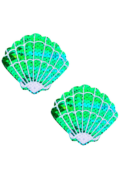 Ariel Green Blue Sequin Mermaid Shell Pasties
