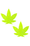 Super Sparkle Lemon Lime Blacklight Glitter Weed Leaf Nipztix