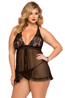 Two Piece Babydoll Set with Thong