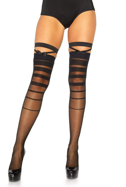 Striped Thigh High Stockings