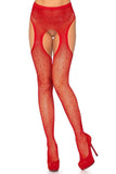 Rhinestone Fishnet Suspender Pantyhose