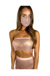 Honey Rose Gold Pink Mesh Jewel Top