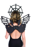 Adult Dark Angel Wings and Headpiece
