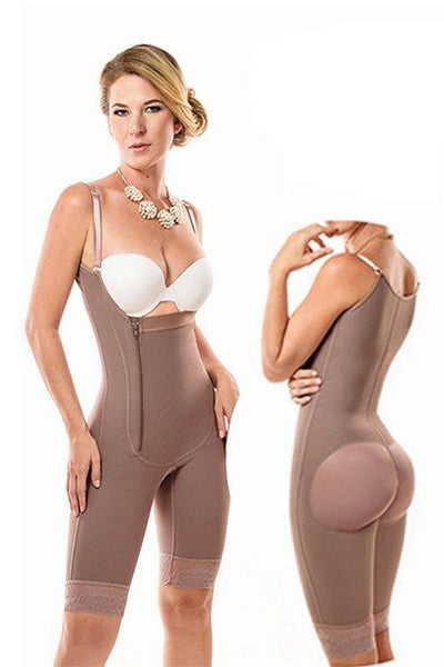 Full Body Shaper with Straps & Lateral Zipper