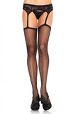 Sheer Stockings with Lace Garterbelt