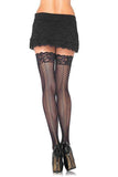 Diamond Twist Backseam Micro Net Thigh Highs