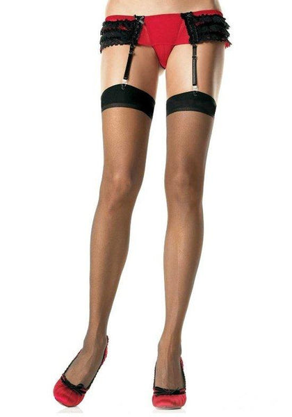 Semi-Sheer Stockings with Elastic Tops (6 pieces in 1 pack)