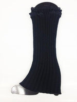 Ribbed Leg Warmers with Lace Tops & Side Buttons