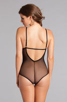 Teddy with Lace Trim & Mesh Back