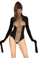 Net Masked Teddy with Sleeve Restraints