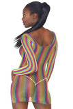Rainbow Fishnet Mini Dress