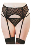 Diamond Mesh Thigh Garter Belt Lingerie