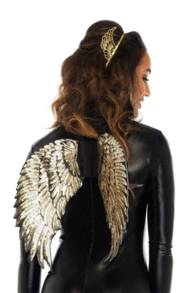 Golden Sequin Costume Angel Wings
