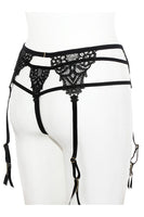 Guipure Lace Black Thigh Garter Belt lingerie