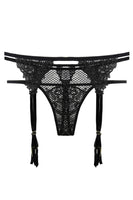 Guipure Lace Black Thigh Garter Belt lingerie