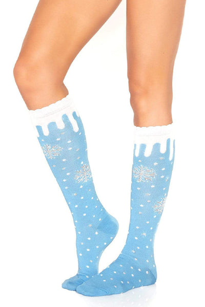 Snowflake Knee High Socks