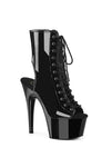 Open Toe Side Lace Up Zip Ankle Boot