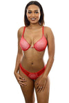 Matching Heart-Themed Lace Bra & Thong Set