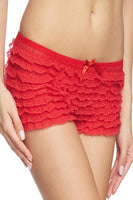 Micromesh Lace Ruffle Tanga Shorts