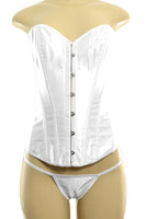 Boned Corset with Metal Closures and Tie Up Back