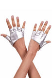 Short Faux Leather Fingerless Gloves