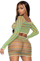 Summer Net Top and Skirt Set