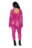 Floral knitted fishnet bodystocking